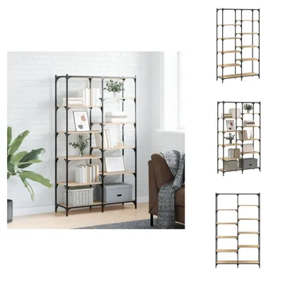 Produktbild von vidaXL Bücherregal Sonoma Eiche 100x32x170 cm Holzwerkstoff und Eisen -  Bücherregale & Bücherschränke