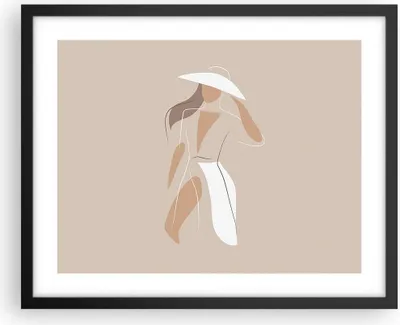 Produktbild von Gerahmtes Poster - Schwarzer Rahmen - Minimalismus Frau Buntstift - 50x40 cm - Wand Bild - Wanddeko - Wandbilder - Kunstposter - Wandposter - Bilderrahmen - Bilder - Kunstdruck - P2BAA50x40-4603