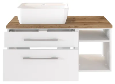 Produktbild von Waschtischunterschrank Dasa (links) 90cm mit 2 Schubladen - weiß