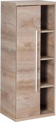 Produktbild von FACKELMANN Midischrank STANFORD / Badschrank mit gedämpften Scharnieren / Maße (B x H x T): ca. 42 x 106 x 32 cm / hochwertiger Schrank / Anschlag: links / Korpus: Braun hell / Front: Braun hell