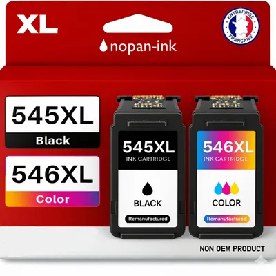 Image de Pack de 2 Cartouches compatible pour Canon PG545 CL546 Noir & Couleur Nopan-ink
