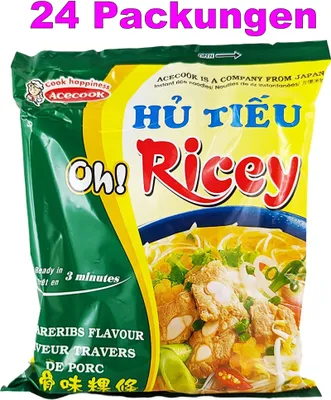 Produktbild von Acecook Instant Reisnudeln Hu Tieu Spareribs Geschmack 24er Pack (24 x 70g)