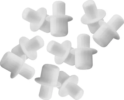 Immagine prodotto di Set di 120 supporti per ripiani in plastica (bianco, 5 e 6 mm, lunghezza 15 mm)