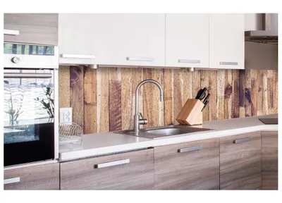 Produktbild von Küchenrückwand Folie selbstklebend HOLZLATTEN 260 x 60 cm - Klebefolie - Dekofolie - Spritzschutz für Küche -