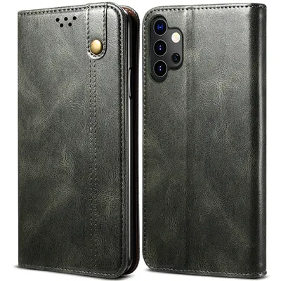 Obrázek produktu pro Pouzdro pro Samsung Galaxy A32 5G, kožené flip pouzdro peněženka s funkcí stojánku zelené