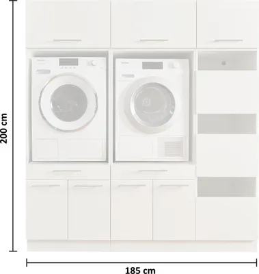 Produktbild von Waschmaschinenumbauschrank >LAUNDREEZY< in anthrazit - 185x200x67,5 (BxHxT)