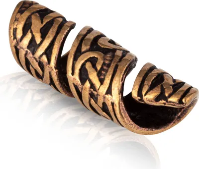 Produktbild von Bronze Bartperle keltisch Knoten Germanisch Wikinger Mittelalter Haarperle 3162
