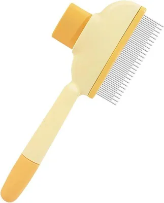 Obrázek produktu pro Samočisticí hřeben proti blechám pro psy a kočky, žlutý