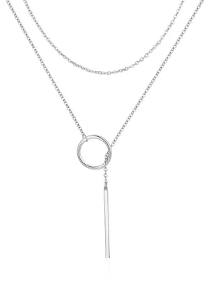Produktbild von ChainsHouse Y-Kette Damen Halskette mit Säule Anhänger Ypsilonkette Silber