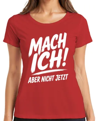 Immagine prodotto di Certo! Ma non adesso. T-shirt da donna, scritta "Pigra, ma divertente", colore rosso, taglia L