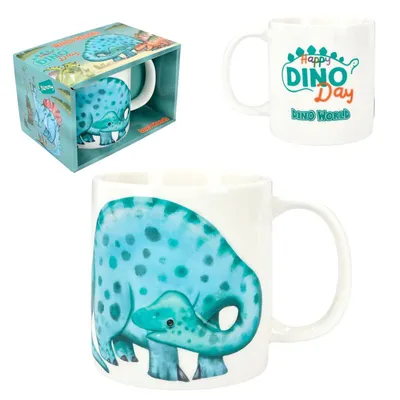 Produktbild von DEPESCHE Kaffeebecher Dino World weiß/blau 0,25 l