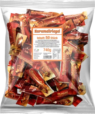 Produktbild von Tise Karamell Mini Riegel Wurfmaterial Karneval 50 Stück 740g