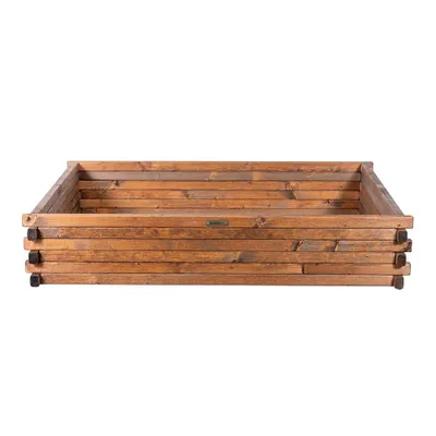 Produktbild von Hochbeet aus Holz 120x80x24cm Greenspot - Hochbeet für Kräuter, Blumen, Gemüse - Gartenkiste aus Holz, imprägniert - Bauholz Palisander