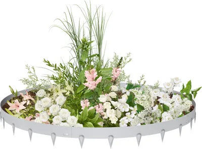 Image de XMTECH Bordure de pelouse métal 106x16cm flexible, bordure de parterre & bordure de parterre en tôle d'acier, 10 pièces (10m), galvanisé Bordure de tonte Délimitation de parterre de jardin