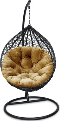Produktbild von Kissen für Hängesessel, Hängestuhl - Runde Sitzkissen mit Silikonfaser - Kissen für Hängeschaukel aus Samtstoff - Hängesitz - Beige - Indoor & Outdoor - Dekokissen für Allergiker