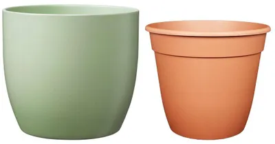 Produktbild von MePla - Set - Übertopf Basel ø24 + Pflanztopf ø22 - Lindgrün