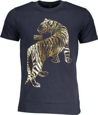 Produktbild von Cavalli Class Tiger T-Shirt Blau : Größe - 2XL Größe: 2XL