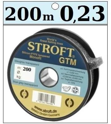 Obrázek produktu pro Rybářský vlasec Stroft GTM 0,23 mm 200 m závodní modrošedý