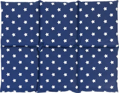 Produktbild von Giraffenland Kirschkernkissen groß 40x30cm 6-Kammer, Sterne-blau - z.B. Rücken, Bauch - Wärmekissen Körnerkissen für Mikrowelle und Backofen - Kirschkern Kissen 30x40 Sterne-blau