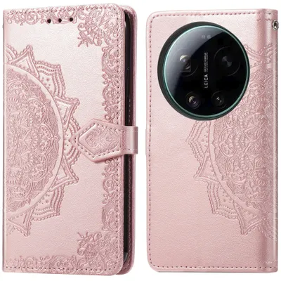 Imagen del producto de Funda libro Mandala para Xiaomi 17 Ultra - Oro rosa