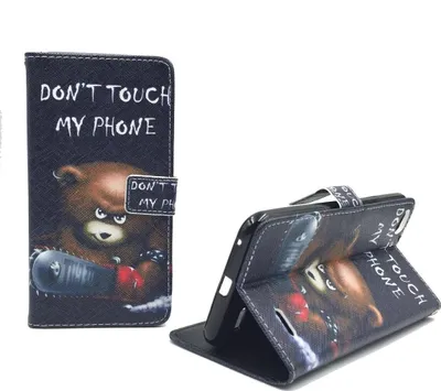 Produktbild von Handyhülle Tasche für Handy Vodafone Smart Ultra 6 Schriftzug Bär mit Kettensäge