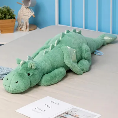 Obrázok produktu pre Inovra - Plyšový dračí plyšák, 65 cm - Mäkký plyšový dračí plyšák - Hmotnosť 0,9 kg - Hračka pre deti - Odolná a zábavná - Zelený drak - Plyšová hračka