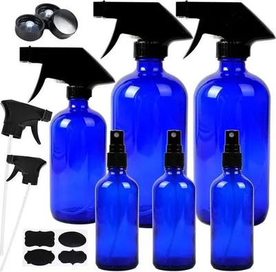 Produktbild von 6 Gläsersprühflaschen 500ML 250ML 120ML Blau