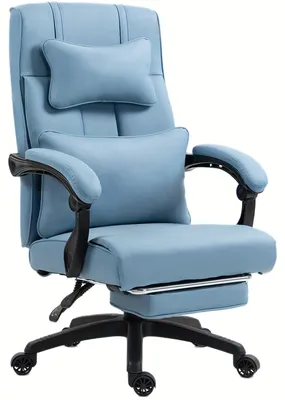 Obrázok produktu pre Herná stolička – Ergonomická, nastaviteľná, umelá koža, opierka nôh, maximálna nosnosť 159 kg