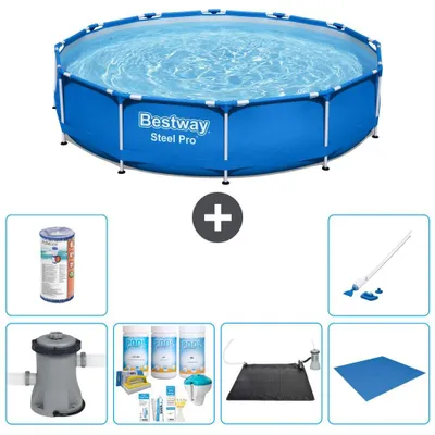 Zdjęcie produktu dla Basen stalowy Bestway Steel Pro, okrągły - 366 x 76 cm - 7 elementów, model S22102