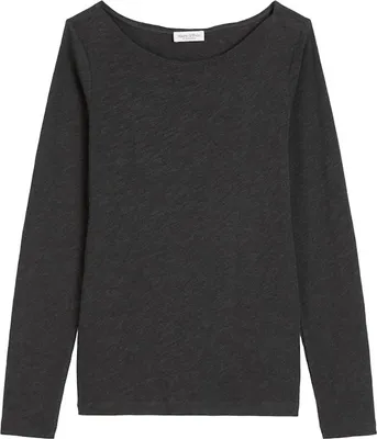 Produktbild von T-shirt, long sleeve, boat neck 975 night grey melange Größe XS