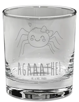 Produktbild von Mr. & Mrs. Panda Tumbler Spinne Agathe Freude - Transparent - Geschenk, Viraler Hit, Glas, Whiskyglas, Viral, Beliebte, Trend, Whisky, Old Fashioned, Bourbon