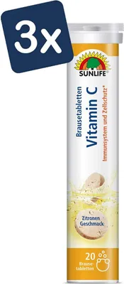 Produktbild von Sunlife Vitamin C Brausetabletten 3x20 Stück