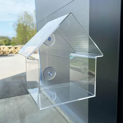 Image de Esschert Design Mangeoire de fenêtre en acrylique - deux ventouses incluses - convient à la fixation sur une vitre ou un mur ; FB370