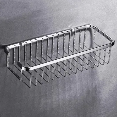 Image de Omgoods - Panier de rangement pour douche à fixer au mur, en acier inoxydable, pour salle de bain