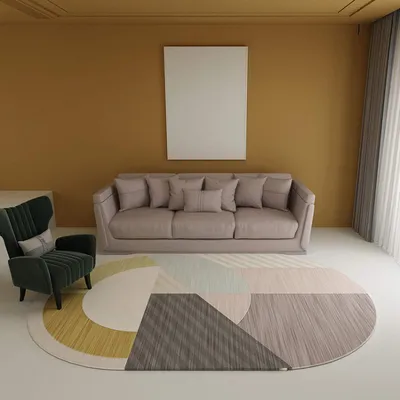 Obrázek produktu pro Oválná podložka, měkká, protiskluzová, omyvatelná, rozměry 90 x 200 cm, vhodná do dětského pokoje nebo obývacího pokoje