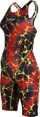 Produktbild von ZAOSU Wettkampf Schwimmanzug Z-Color für Damen & Mädchen, Größe:164, Farbe:schwarz/rot