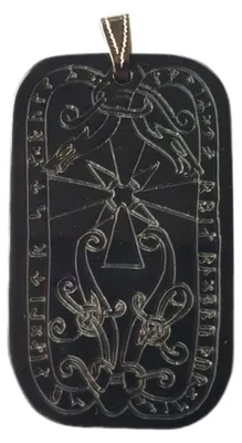 Produktbild von Runenstein von Skylstad Horn Schmuck Anhänger 48 x 28 mm