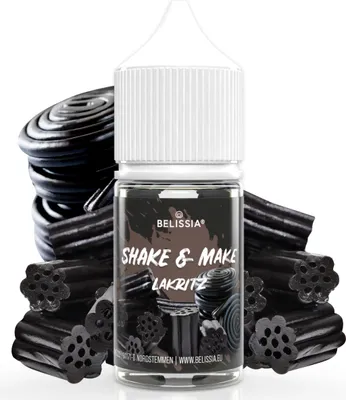Produktbild von Belissia Shake and Make Lakritz Refill - 30 ml hochdosiertes Lebensmittelaroma - zum Nachfüllen - Für Backen, Speisen, Getränke, Shakes, DIY uvm