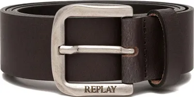 Image de REPLAY Cuir ceinture Belt W110 Black Brown marron foncé