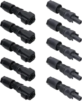 Immagine prodotto di Phoenix Contact Sunclix Connettori solari 5 paia | PV-C3M-S 2,5 4 6 connettori maschio | PV-C3F-S 2,5 4 6 connettori femmina | Nero | Connettori Sunclix | Per impianti solari