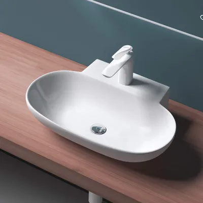 Produktbild von Mai & Mai Waschbecken Aufsatzwaschbecken Hängewaschbecken BTH: 56x39x13cm Weiß aus Keramik inkl. Nano-Beschichtung Brüssel899