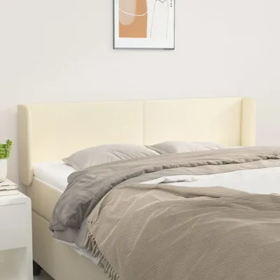 Produktbild von The Living Store Kopfteil mit Ohren Creme 147x16x78/88 cm Kunstleder