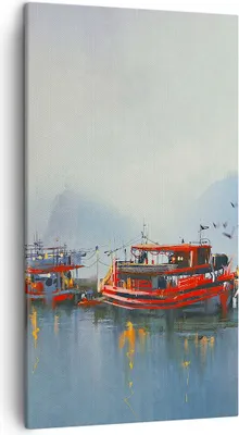 Produktbild von Bild auf Leinwand - Leinwandbild - Hafen Laterne Boot - 45x80cm - Wand Bild - Wanddeko - Wandbilder - Leinwanddruck - Bilder - Kunstdruck - Wanddekoration - Leinwand bilder - Wandkunst - PA45x80-3710