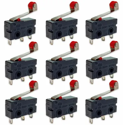 Mikro-Endschalter 10er-Pack, Rollenhebel, SPDT, 250V/5A