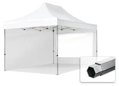 Obrázek produktu pro Nůžkový stan 3x4,5 m, hliník, vč. 2 bočnic bílá