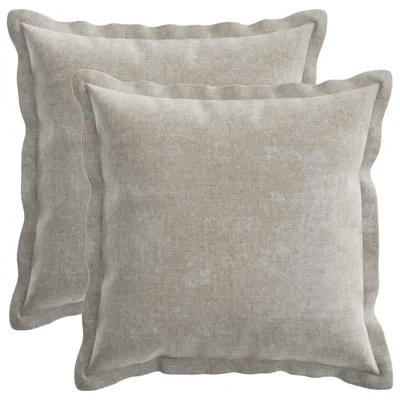 Produktbild von vidaXL Kissenbezug 2 stk. HOUTEN Hellgrau 35 x 35 cm Chenille-Stoff