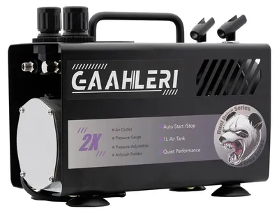Airbrush-Set mit Kompressor, 1L Tank, Dual-Auslass, 23 L/min, 57 PSI