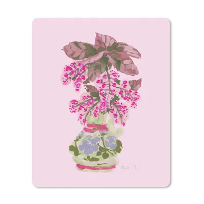 Produktbild von MuchoWow® Mauspad Mousepad Blumen - Vase - Rosa - Pflanzen 19x23 cm - Mousepads - Maus Mat - Pad - Mausunterlage - Mauspads - Spielen