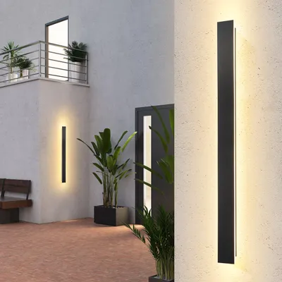 LED-Wandleuchte 150 cm schwarz IP65 Aluminium wasserdicht
