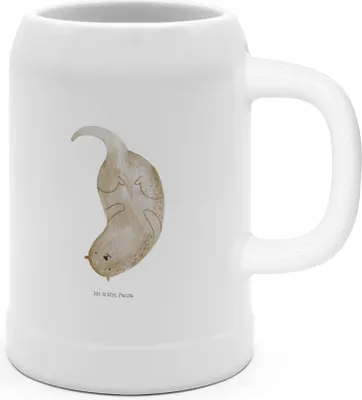 Produktbild von Mr. & Mrs. Panda Krug Otter Kopfüber - Weiß - Geschenk, Seeotter See, Bierhumpen, Steinbierkrug, Bier Seidel, Niedlich, Humpen, Süß